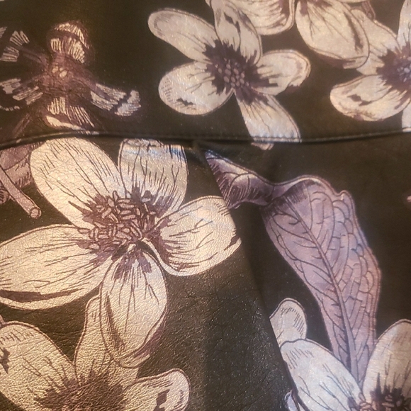 ZARA Metallic Floral Faux Leather Mini Skirt – Size Small - Picture 7 of 13